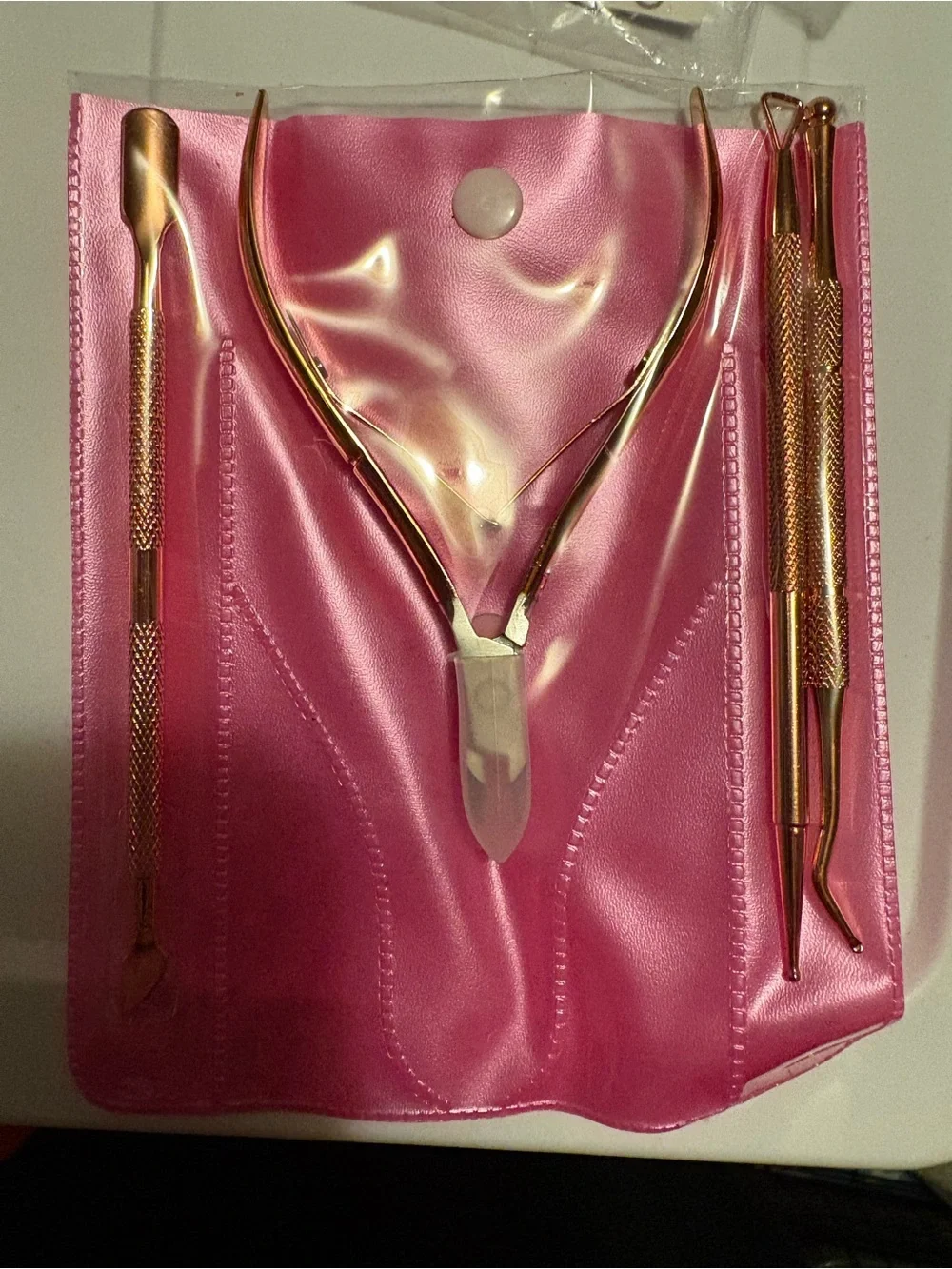 Gold Stainless Steel Cuticle Nipper and Pushers Set